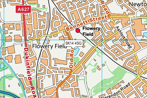 Flowery Field Primary School map (SK14 4SQ) - OS VectorMap District (Ordnance Survey)