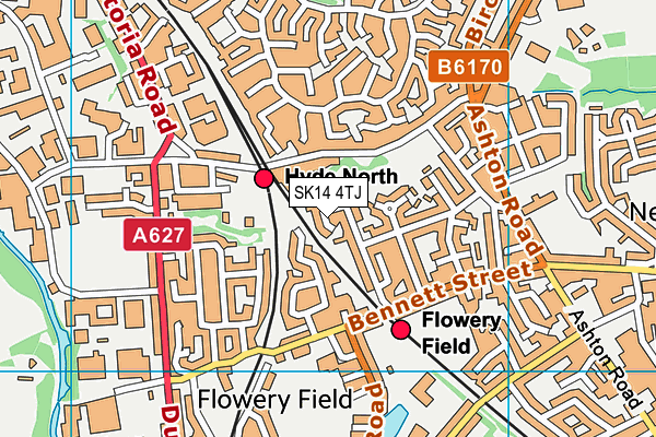 SK14 4TJ map - OS VectorMap District (Ordnance Survey)