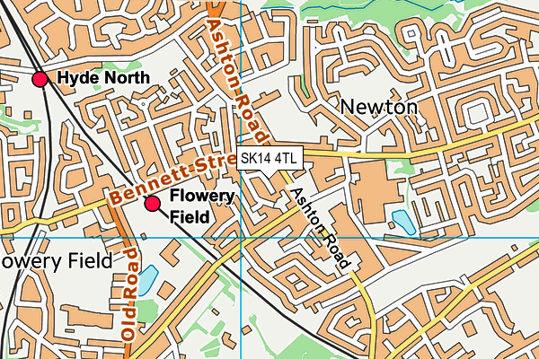 SK14 4TL map - OS VectorMap District (Ordnance Survey)