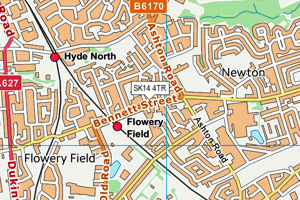 SK14 4TR map - OS VectorMap District (Ordnance Survey)