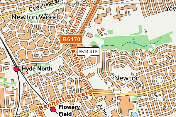 SK14 4TS map - OS VectorMap District (Ordnance Survey)