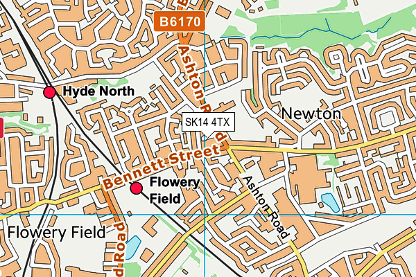 SK14 4TX map - OS VectorMap District (Ordnance Survey)