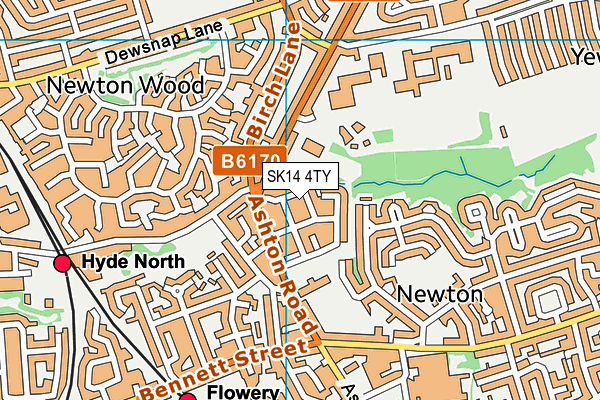 SK14 4TY map - OS VectorMap District (Ordnance Survey)