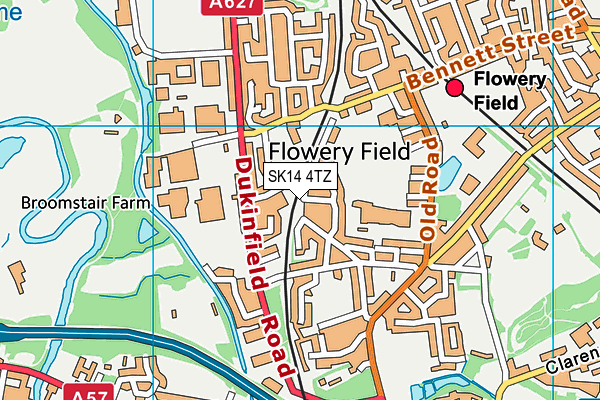 SK14 4TZ map - OS VectorMap District (Ordnance Survey)