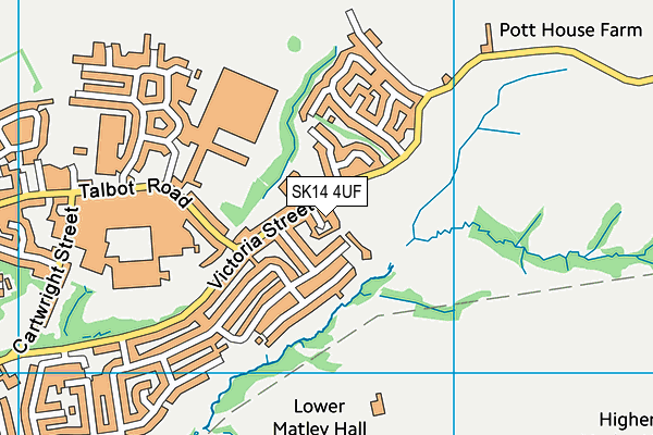 SK14 4UF map - OS VectorMap District (Ordnance Survey)