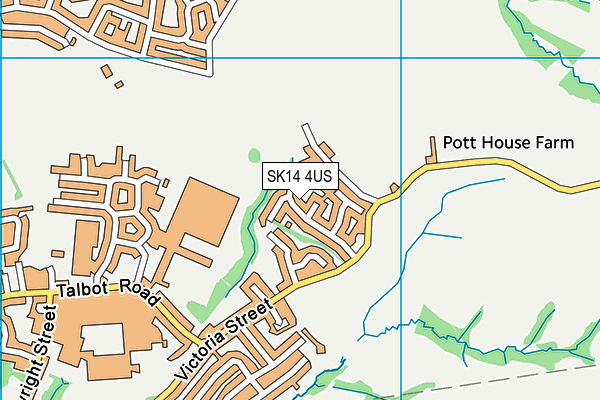 SK14 4US map - OS VectorMap District (Ordnance Survey)