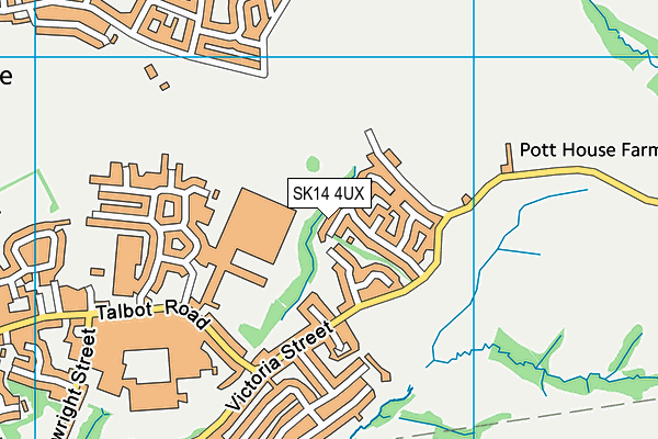 SK14 4UX map - OS VectorMap District (Ordnance Survey)