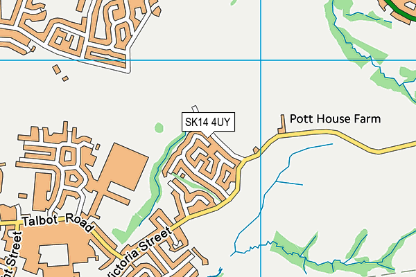 SK14 4UY map - OS VectorMap District (Ordnance Survey)