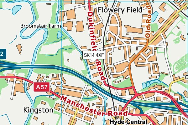 SK14 4XF map - OS VectorMap District (Ordnance Survey)