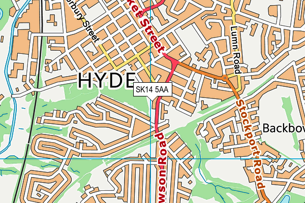 SK14 5AA map - OS VectorMap District (Ordnance Survey)