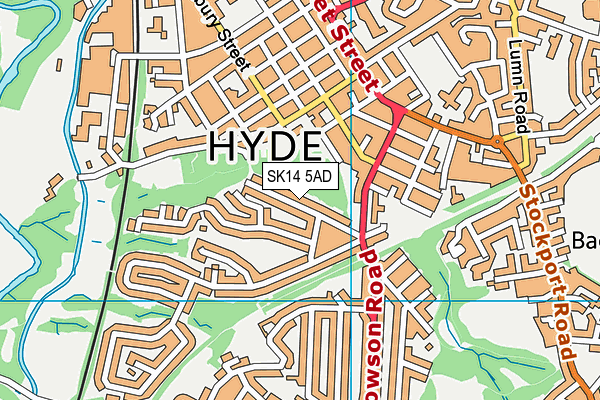 SK14 5AD map - OS VectorMap District (Ordnance Survey)