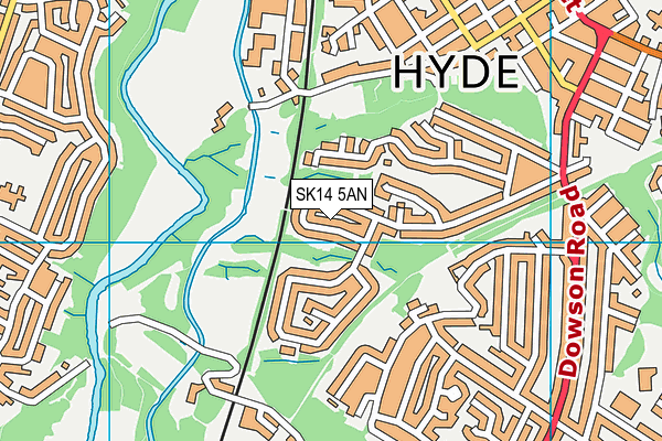 SK14 5AN map - OS VectorMap District (Ordnance Survey)