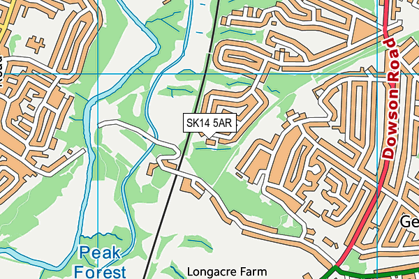 SK14 5AR map - OS VectorMap District (Ordnance Survey)