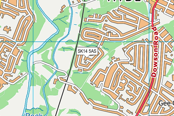 SK14 5AS map - OS VectorMap District (Ordnance Survey)