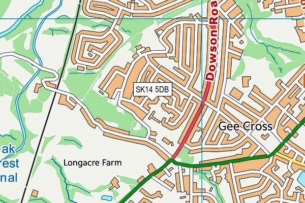 SK14 5DB map - OS VectorMap District (Ordnance Survey)