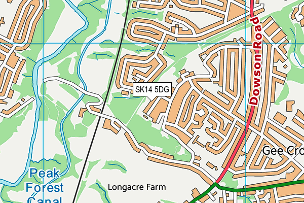 SK14 5DG map - OS VectorMap District (Ordnance Survey)