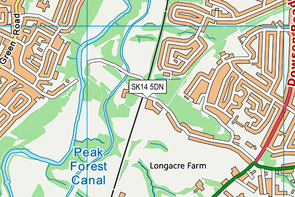 SK14 5DN map - OS VectorMap District (Ordnance Survey)