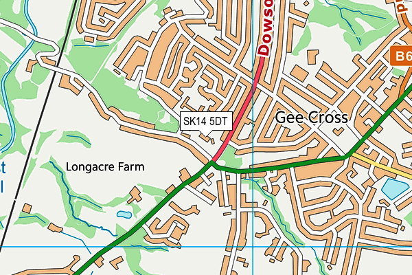 SK14 5DT map - OS VectorMap District (Ordnance Survey)