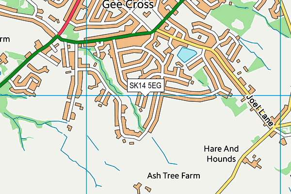 SK14 5EG map - OS VectorMap District (Ordnance Survey)