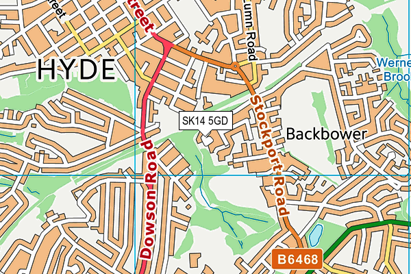 SK14 5GD map - OS VectorMap District (Ordnance Survey)