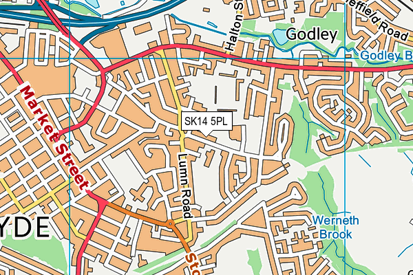 Walker Lane Playing Fields map (SK14 5PL) - OS VectorMap District (Ordnance Survey)