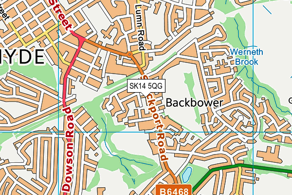 SK14 5QG map - OS VectorMap District (Ordnance Survey)