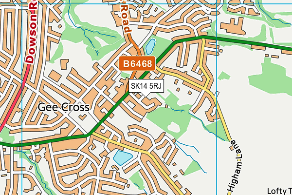 SK14 5RJ map - OS VectorMap District (Ordnance Survey)