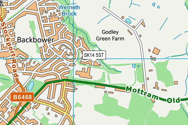 SK14 5ST map - OS VectorMap District (Ordnance Survey)