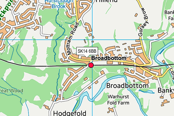 Broadbottom Church of England Primary School map (SK14 6BB) - OS VectorMap District (Ordnance Survey)