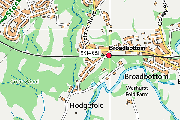 SK14 6BJ map - OS VectorMap District (Ordnance Survey)