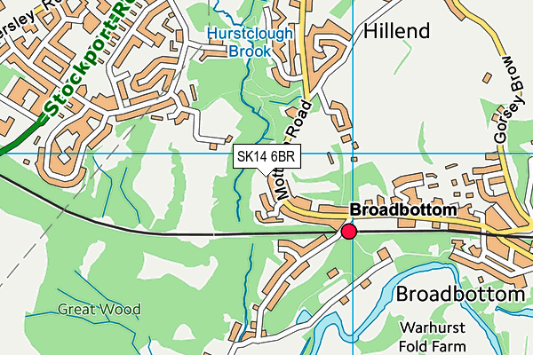 SK14 6BR map - OS VectorMap District (Ordnance Survey)