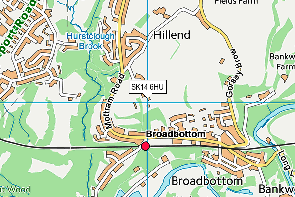 Broadbottom Cricket Club map (SK14 6HU) - OS VectorMap District (Ordnance Survey)