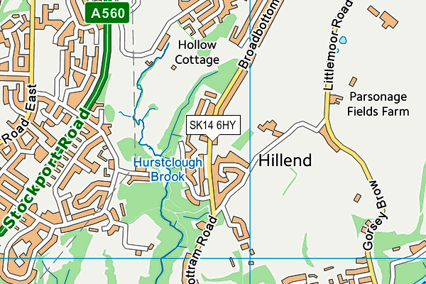 SK14 6HY map - OS VectorMap District (Ordnance Survey)