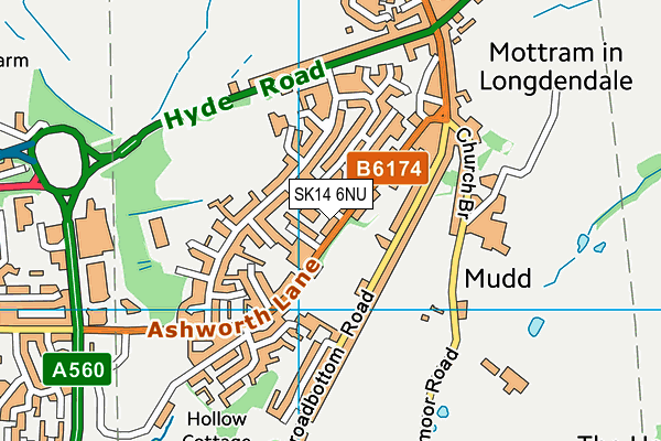 SK14 6NU map - OS VectorMap District (Ordnance Survey)