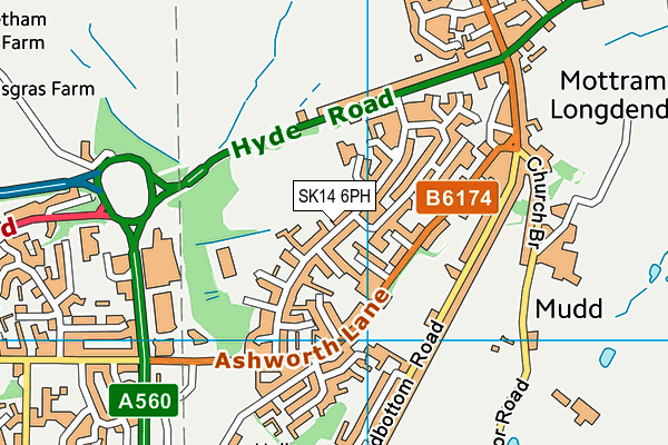 SK14 6PH map - OS VectorMap District (Ordnance Survey)