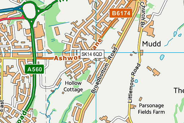 SK14 6QD map - OS VectorMap District (Ordnance Survey)