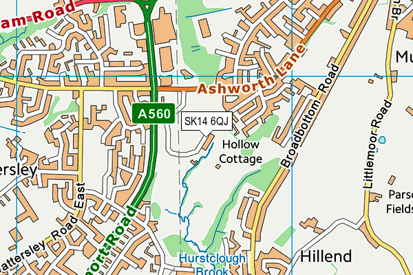 SK14 6QJ map - OS VectorMap District (Ordnance Survey)