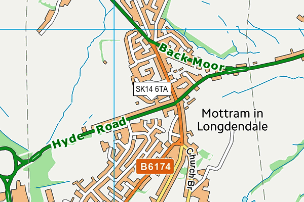 SK14 6TA map - OS VectorMap District (Ordnance Survey)