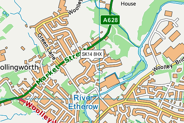 SK14 8HX map - OS VectorMap District (Ordnance Survey)