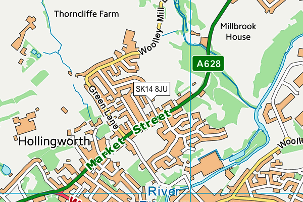 SK14 8JU map - OS VectorMap District (Ordnance Survey)