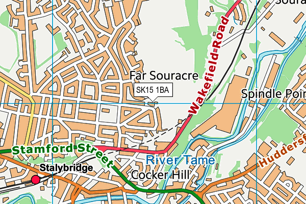 SK15 1BA map - OS VectorMap District (Ordnance Survey)