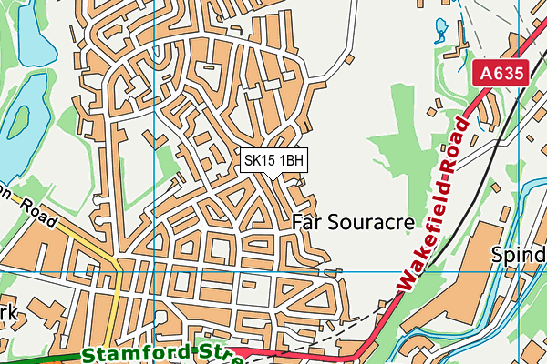 SK15 1BH map - OS VectorMap District (Ordnance Survey)