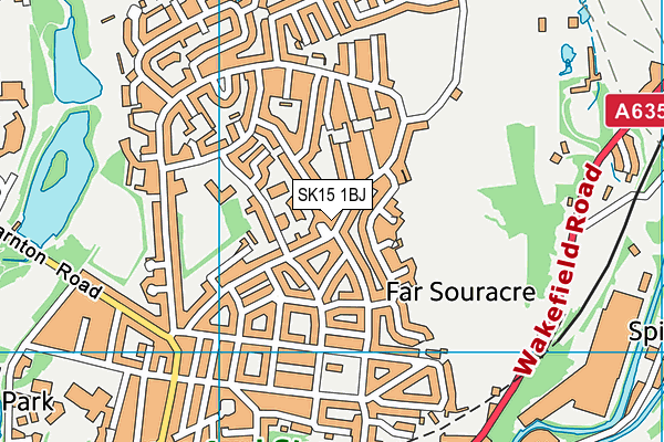 SK15 1BJ map - OS VectorMap District (Ordnance Survey)