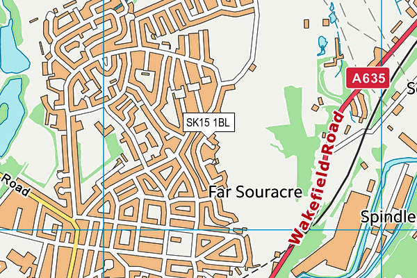 SK15 1BL map - OS VectorMap District (Ordnance Survey)