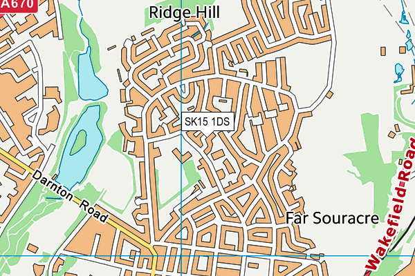 SK15 1DS map - OS VectorMap District (Ordnance Survey)