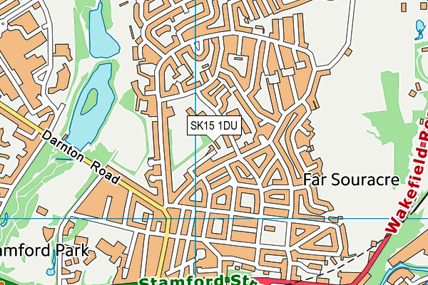 SK15 1DU map - OS VectorMap District (Ordnance Survey)