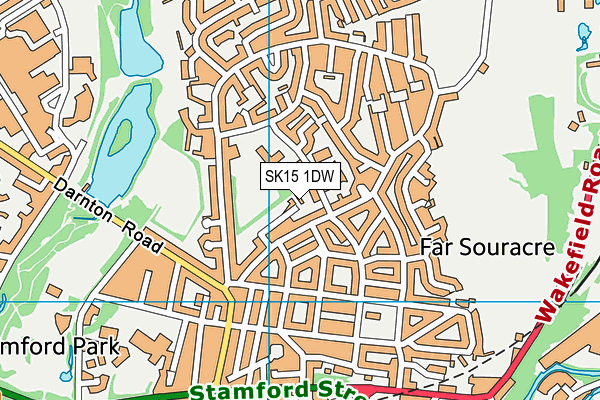 SK15 1DW map - OS VectorMap District (Ordnance Survey)