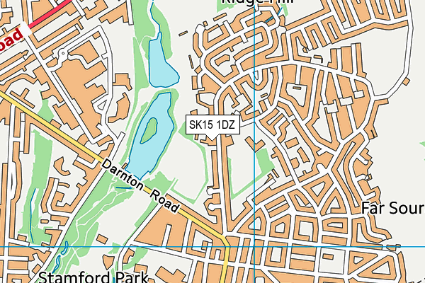 SK15 1DZ map - OS VectorMap District (Ordnance Survey)