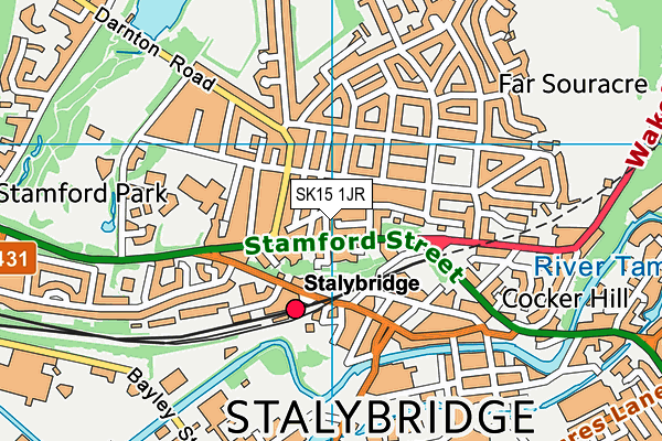 SK15 1JR map - OS VectorMap District (Ordnance Survey)