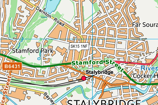 SK15 1NF map - OS VectorMap District (Ordnance Survey)